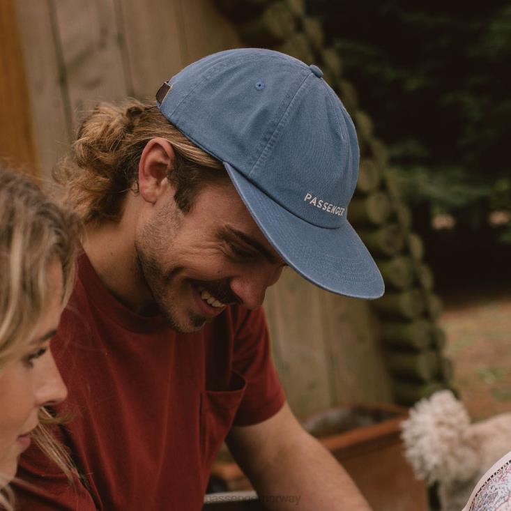 Passenger menn byron resirkulert bomull 5 panel cap stone blå 06024469
