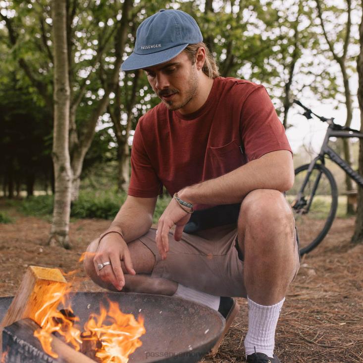 Passenger menn byron resirkulert bomull 5 panel cap stone blå 06024469