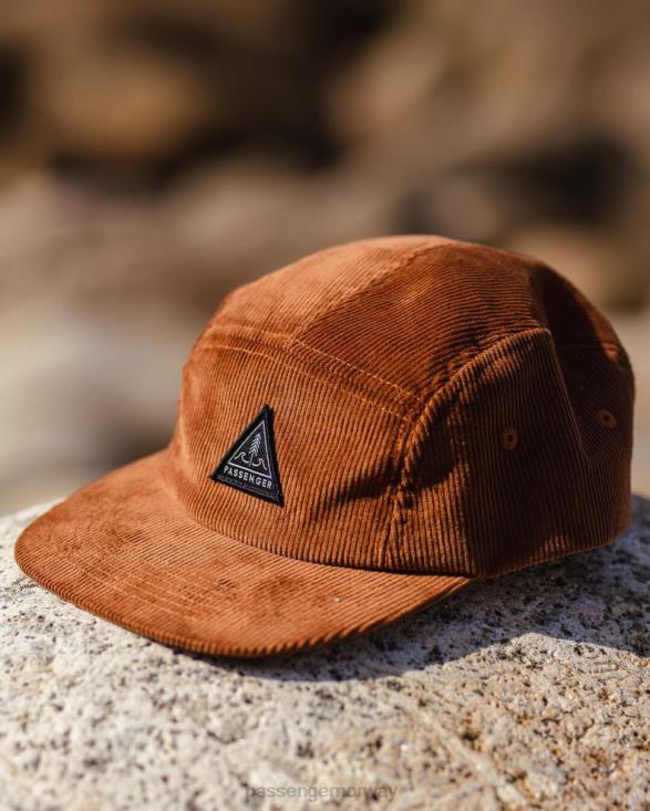 Passenger menn fixie resirkulert ledning 5 panel cap glasert ingefær 06024450