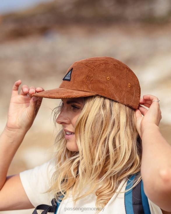Passenger menn fixie resirkulert ledning 5 panel cap glasert ingefær 06024450