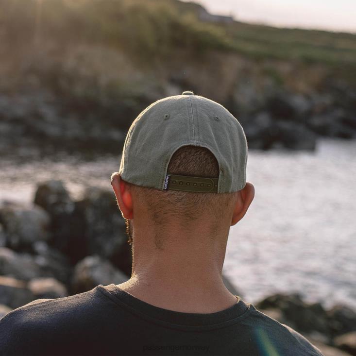 Passenger menn tristate resirkulert bomull snapback cap bladgrønn 06024476