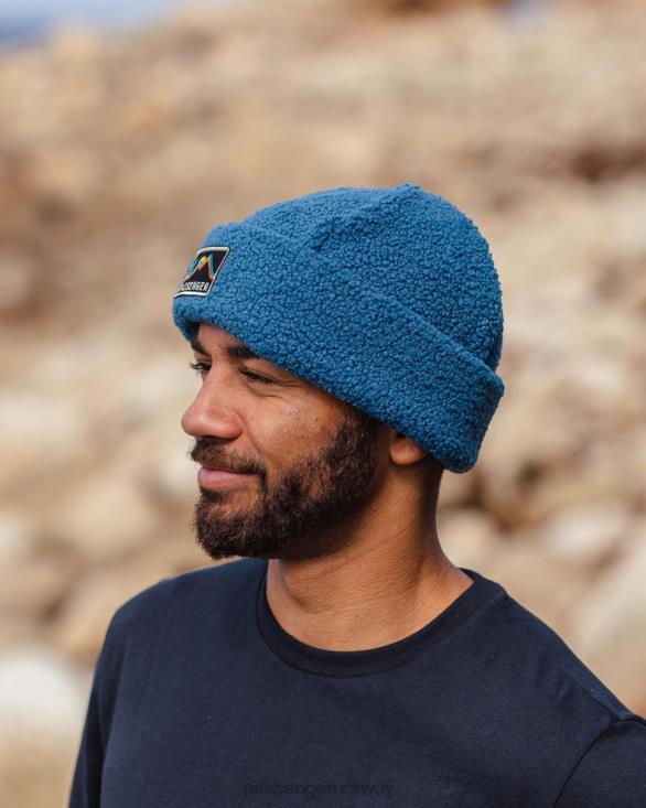 Passenger menn peak resirkulert sherpa beanie blå stål 06024415