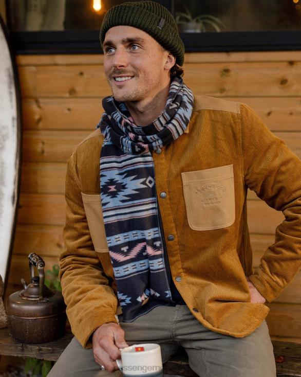 Passenger menn campfire resirkulert polar fleece skjerf dyp marineblå vintage geo 06024484