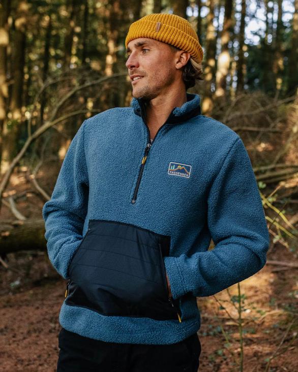 Passenger menn Oceanside resirkulert polar-foret sherpa fleece blått stål 0602444