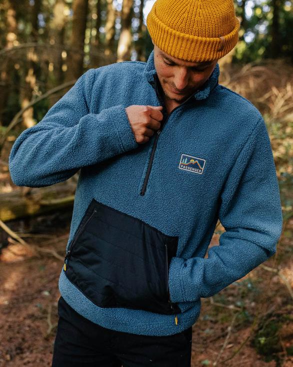 Passenger menn Oceanside resirkulert polar-foret sherpa fleece blått stål 0602444
