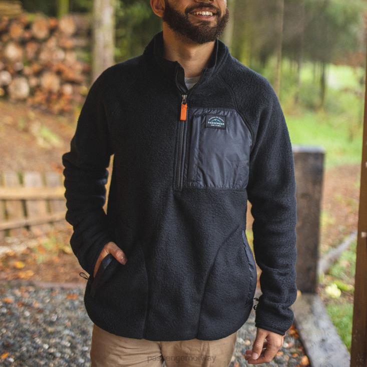 Passenger menn offgrid 1/4 glidelås resirkulert sherpa fleece svart 0602462