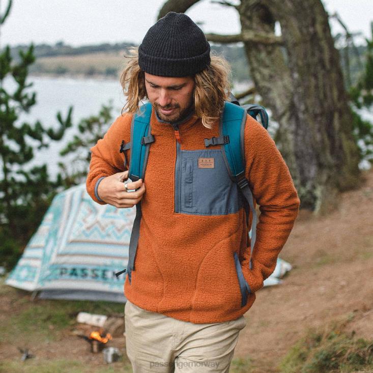 Passenger menn offgrid 1/4 zip resirkulert sherpa fleece glasert ingefær 0602449