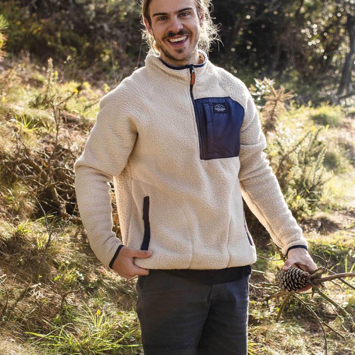 Passenger menn offgrid 1/4 zip resirkulert sherpa fleece havregryn/marine 0602423