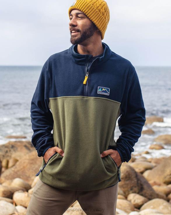 Passenger menn sett av resirkulert polar 1/4 glidelås fleece dyp marineblå 0602454