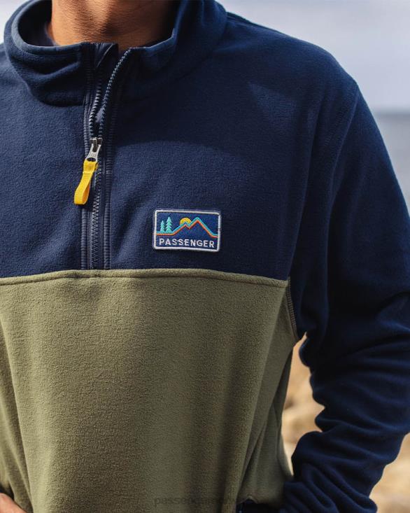 Passenger menn sett av resirkulert polar 1/4 glidelås fleece dyp marineblå 0602454