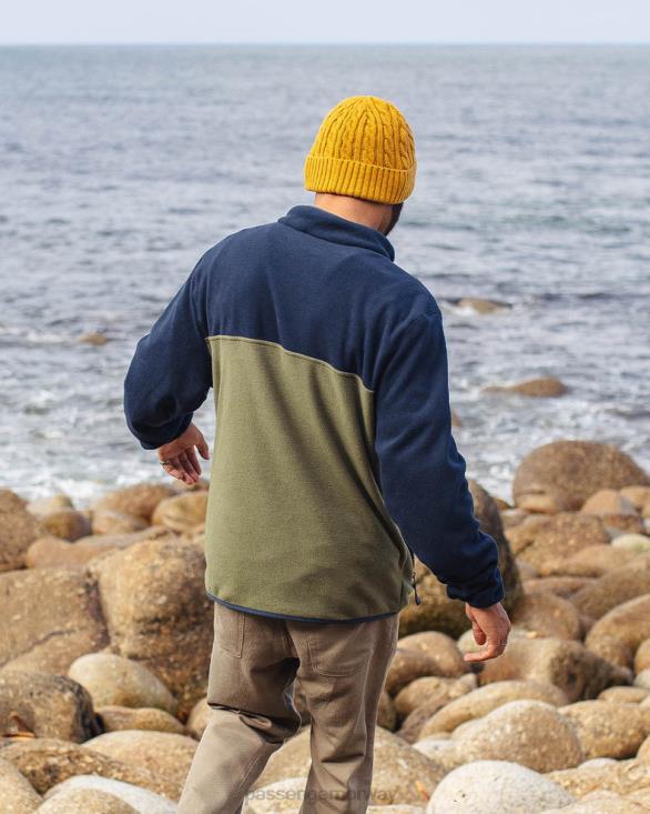 Passenger menn sett av resirkulert polar 1/4 glidelås fleece dyp marineblå 0602454