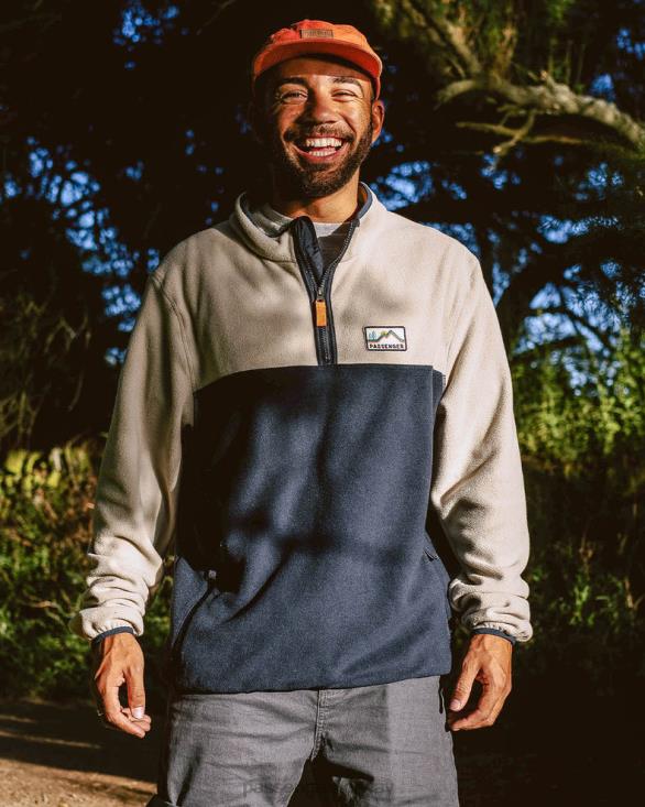 Passenger menn sett av resirkulert polar 1/4 zip fleece havregryn 0602452