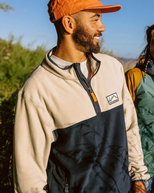 Passenger menn sett av resirkulert polar 1/4 zip fleece havregryn 0602452