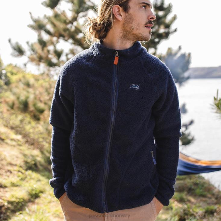 Passenger menn tripper full glidelås resirkulert sherpa fleece marine 0602463