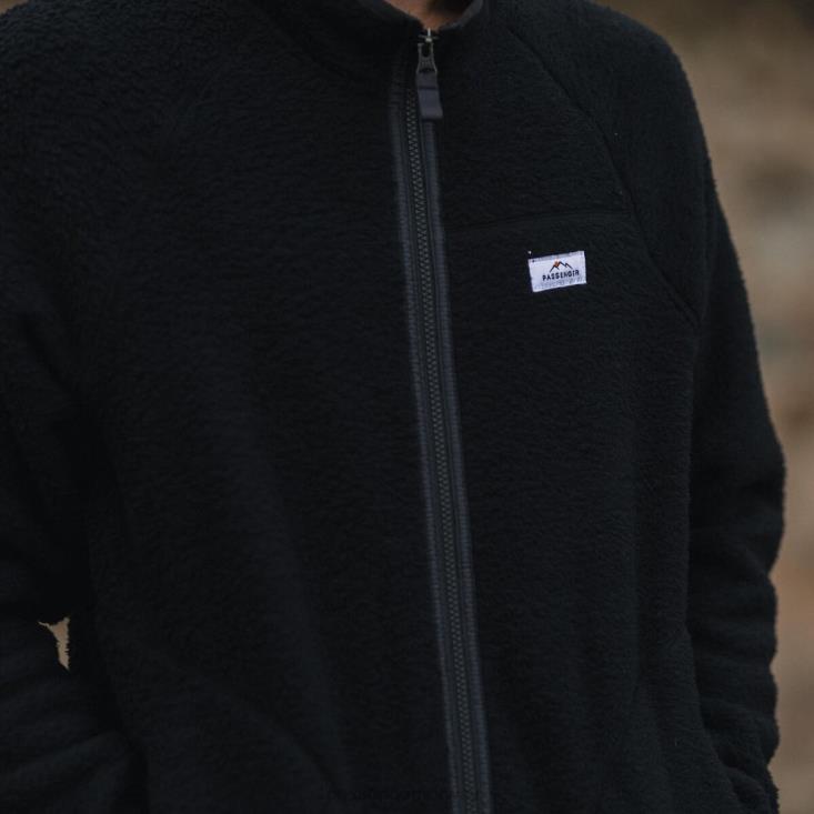 Passenger menn tripper full glidelås resirkulert sherpa fleece svart 0602428
