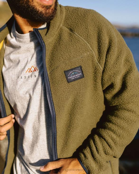 Passenger menn tripper resirkulert sherpa full zip fleece khaki 0602445