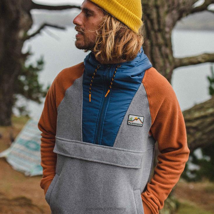 Passenger menn woodland hette 1/2 glidelås resirkulert polar fleece grå mergel 0602430