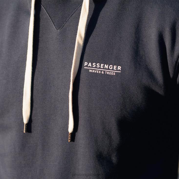 Passenger menn gifford resirkulert hettegenser mørk denim 06024149