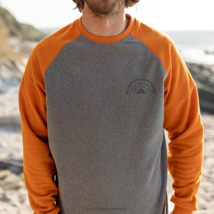 Passenger menn good vibes resirkulert polar fleece genser grå mergel 0602467