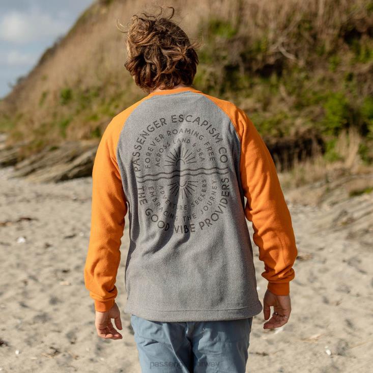Passenger menn good vibes resirkulert polar fleece genser grå mergel 0602467