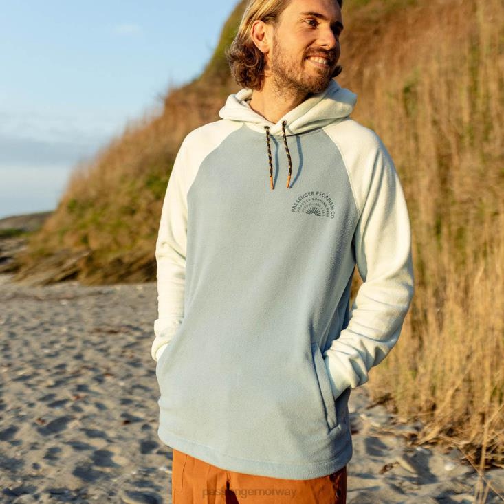 Passenger menn good vibes resirkulert polar fleece hettegenser falmet denim 0602433
