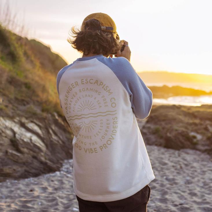 Passenger menn good vibes resirkulert polar fleece sweatshirt egret 0602466