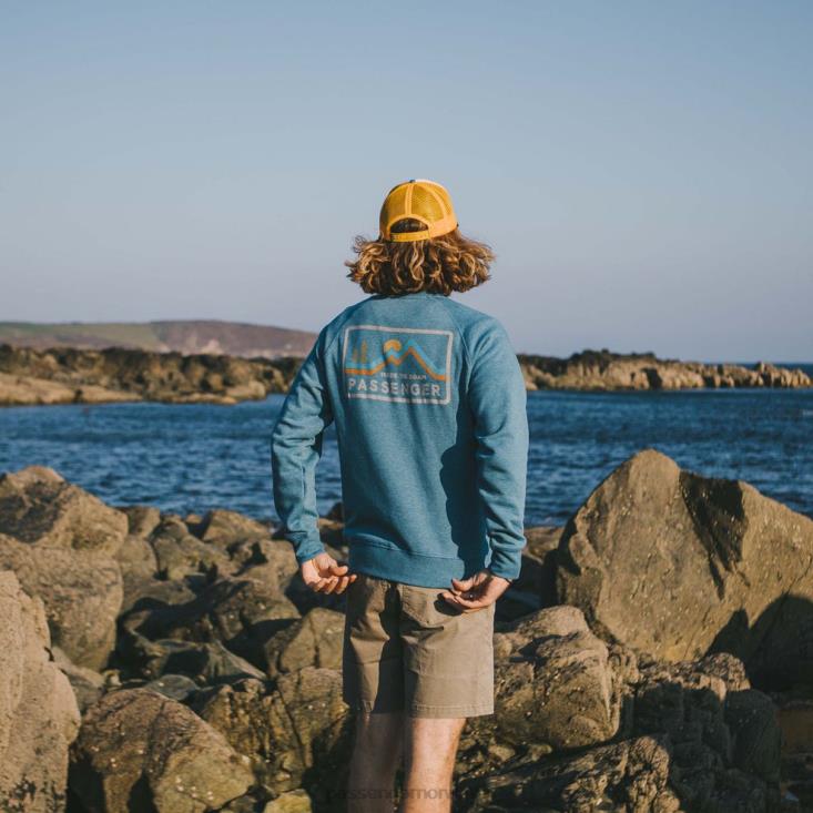 Passenger menn laget for å streife rundt resirkulert sweatshirt niagra blue merg 06024102