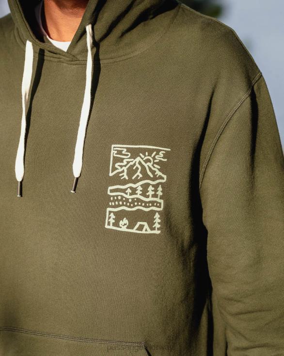 Passenger menn natur resirkulert bomull hoodie gran 0602491