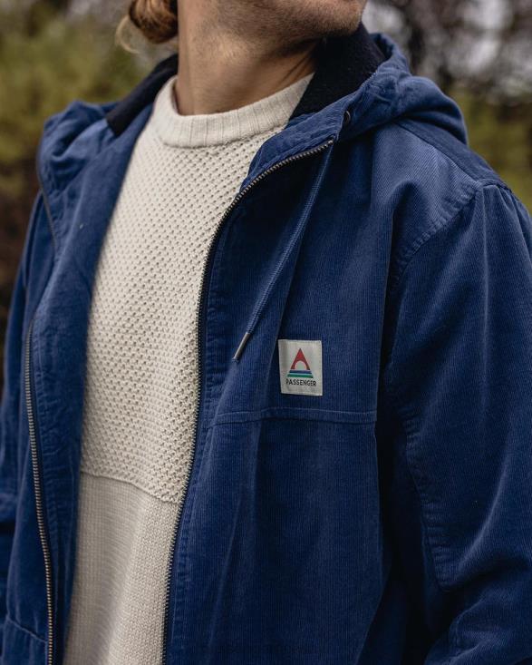 Passenger menn horizon cord jakke mørk denim 06024156