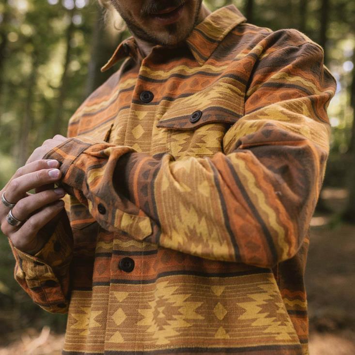 Passenger menn woodland økologisk bomull jacquard overskjorte soloppgang adrift 06024258