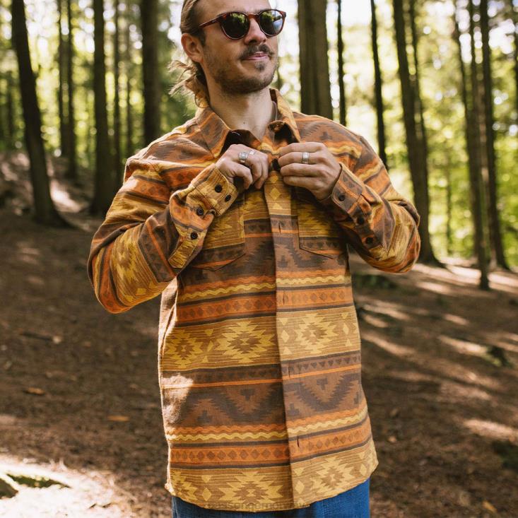Passenger menn woodland økologisk bomull jacquard overskjorte soloppgang adrift 06024258