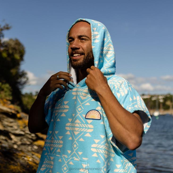 Passenger menn baja resirkulert håndkle poncho blå kyst 0602416