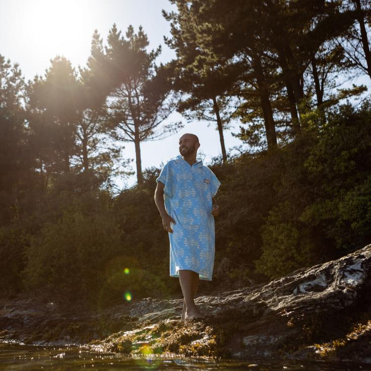 Passenger menn baja resirkulert håndkle poncho blå kyst 0602416