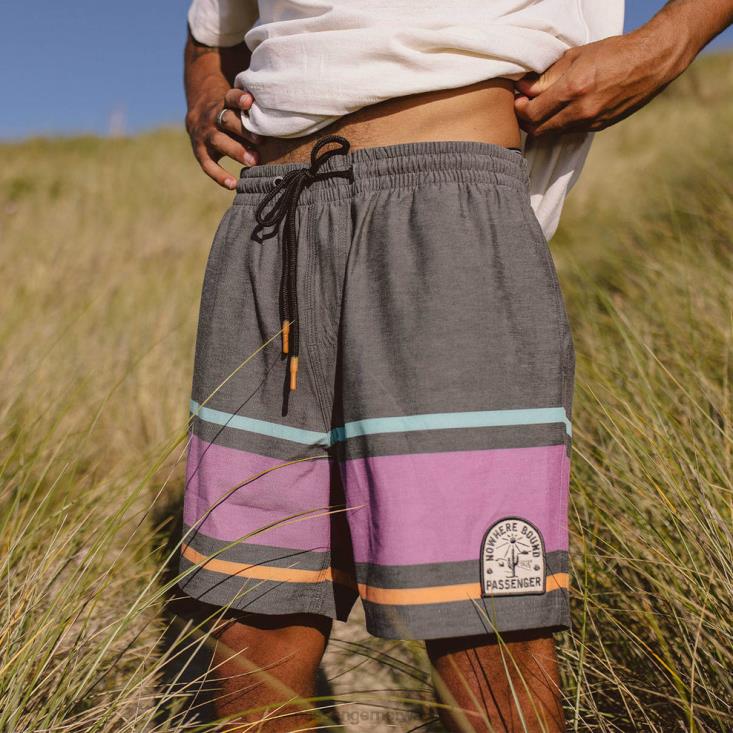 Passenger menn ponoma alle formål badeshorts svart retro plassering stripe 06024296