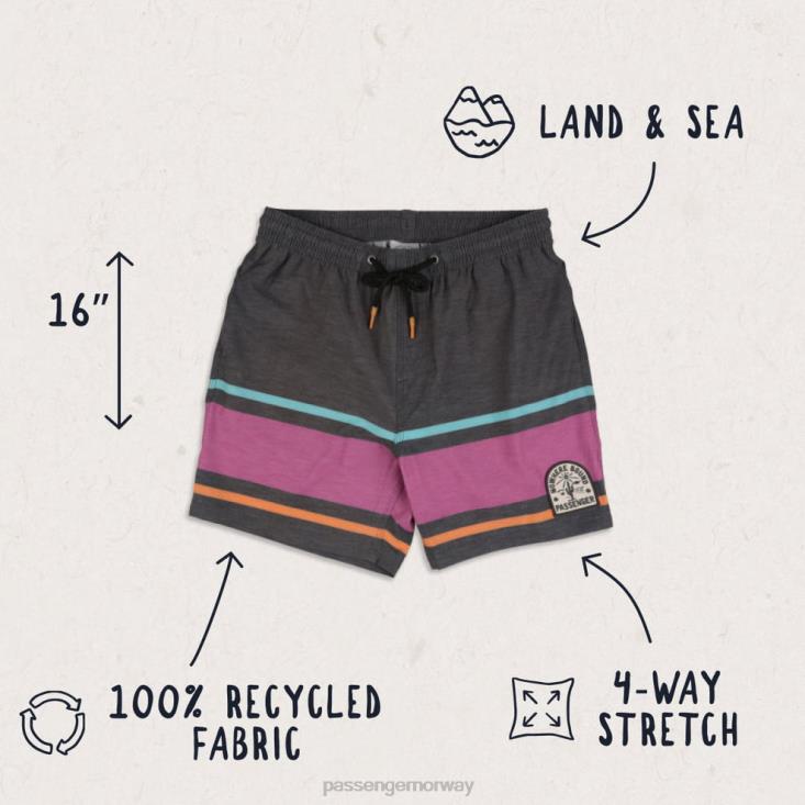 Passenger menn ponoma alle formål badeshorts svart retro plassering stripe 06024296