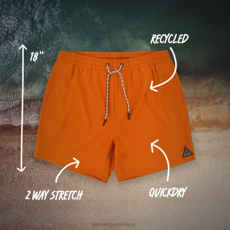Passenger menn ventura resirkulerte badeshorts sunset orange 06024315