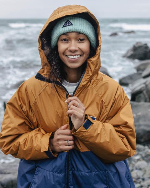 Passenger menn roaming resirkulert sherpa fôret skiftende kappe rik marine/gyllen brun 06024645
