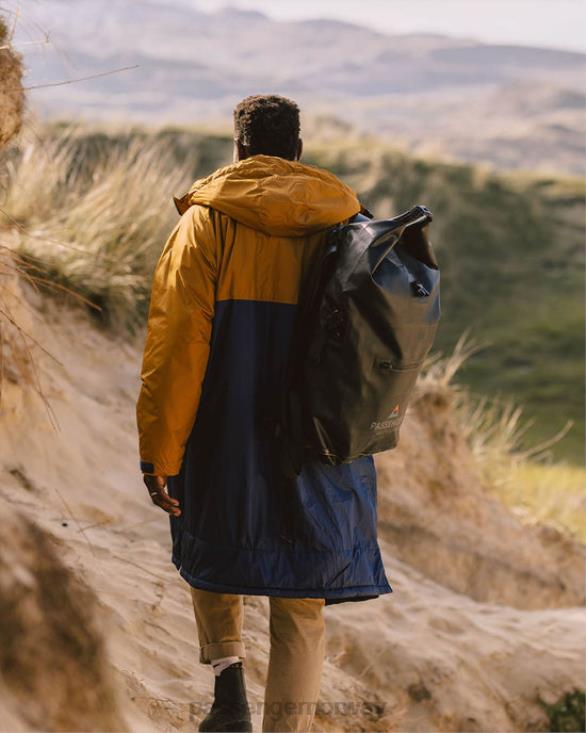 Passenger menn roaming resirkulert sherpa fôret skiftende kappe rik marine/gyllen brun 060248