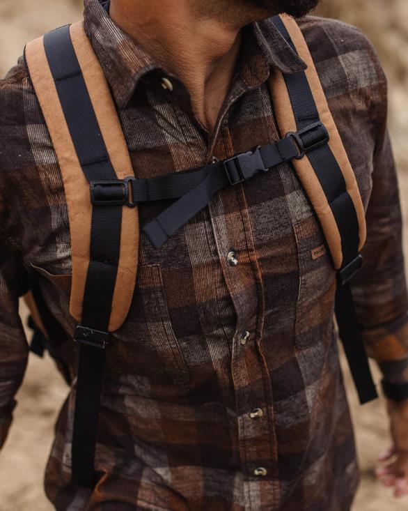 Passenger menn backcountry cord rutete skjorte chinchilla brun 06024251
