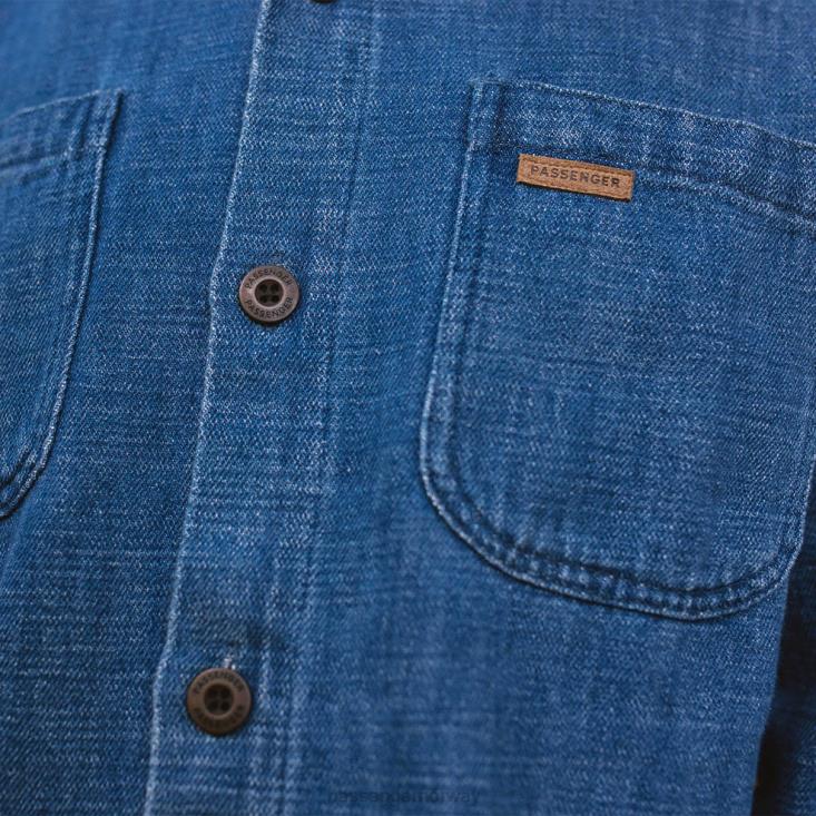 Passenger menn backcountry organisk bomull denim ls skjorte vasket denim 06024243