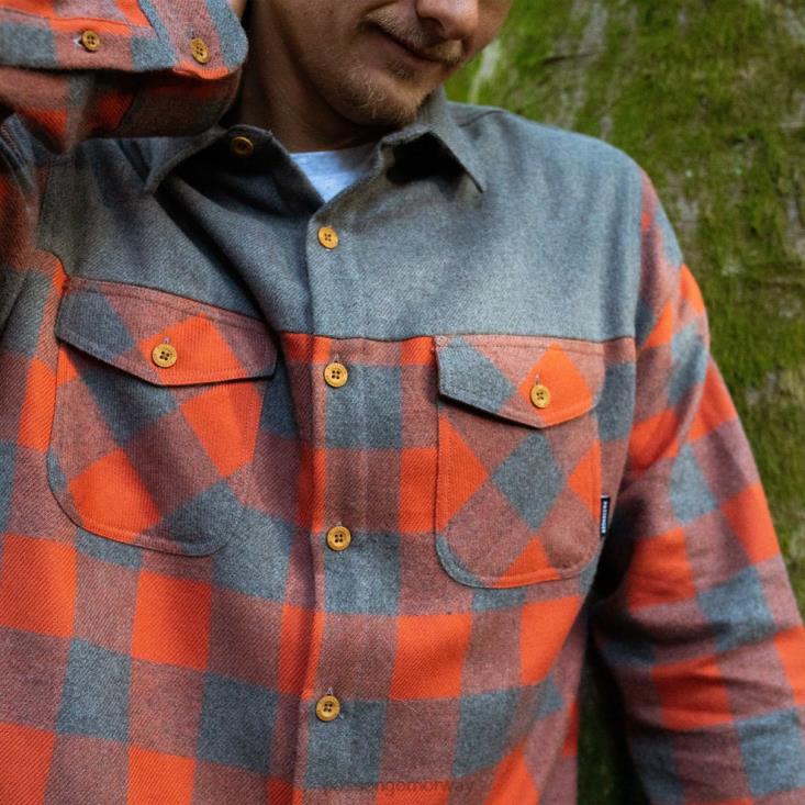 Passenger menn bozeman skjorte buffalo rutete oransje 06024274
