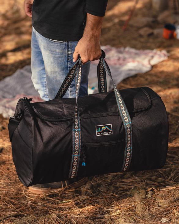 Passenger menn weekender 58l resirkulert polyester duffle bag svart 06024564