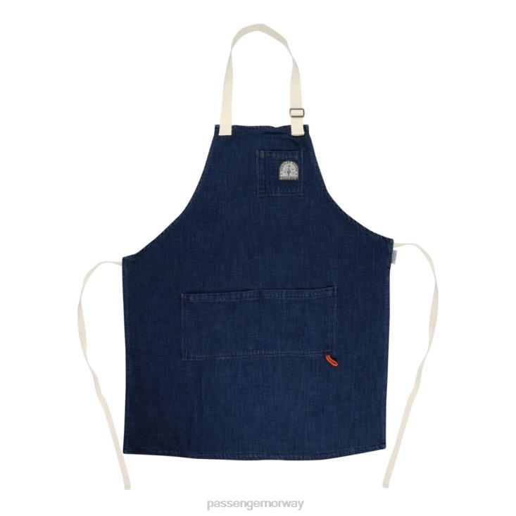 Passenger unisex yard økologisk bomull denim forkle mørk denim 06024620