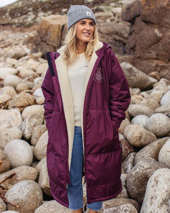Passenger unisex eskapisme resirkulert sherpa foret skiftende kappe vin 06024608