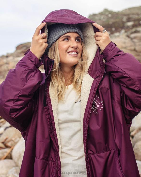 Passenger unisex eskapisme resirkulert sherpa foret skiftende kappe vin 06024608