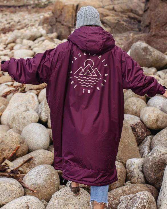 Passenger unisex eskapisme resirkulert sherpa foret skiftende kappe vin 06024608