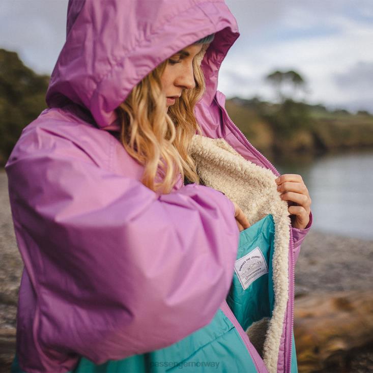 Passenger unisex roaming resirkulert sherpa fôret skiftende kappe viridian green/orchid 06024639